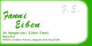 fanni eiben business card